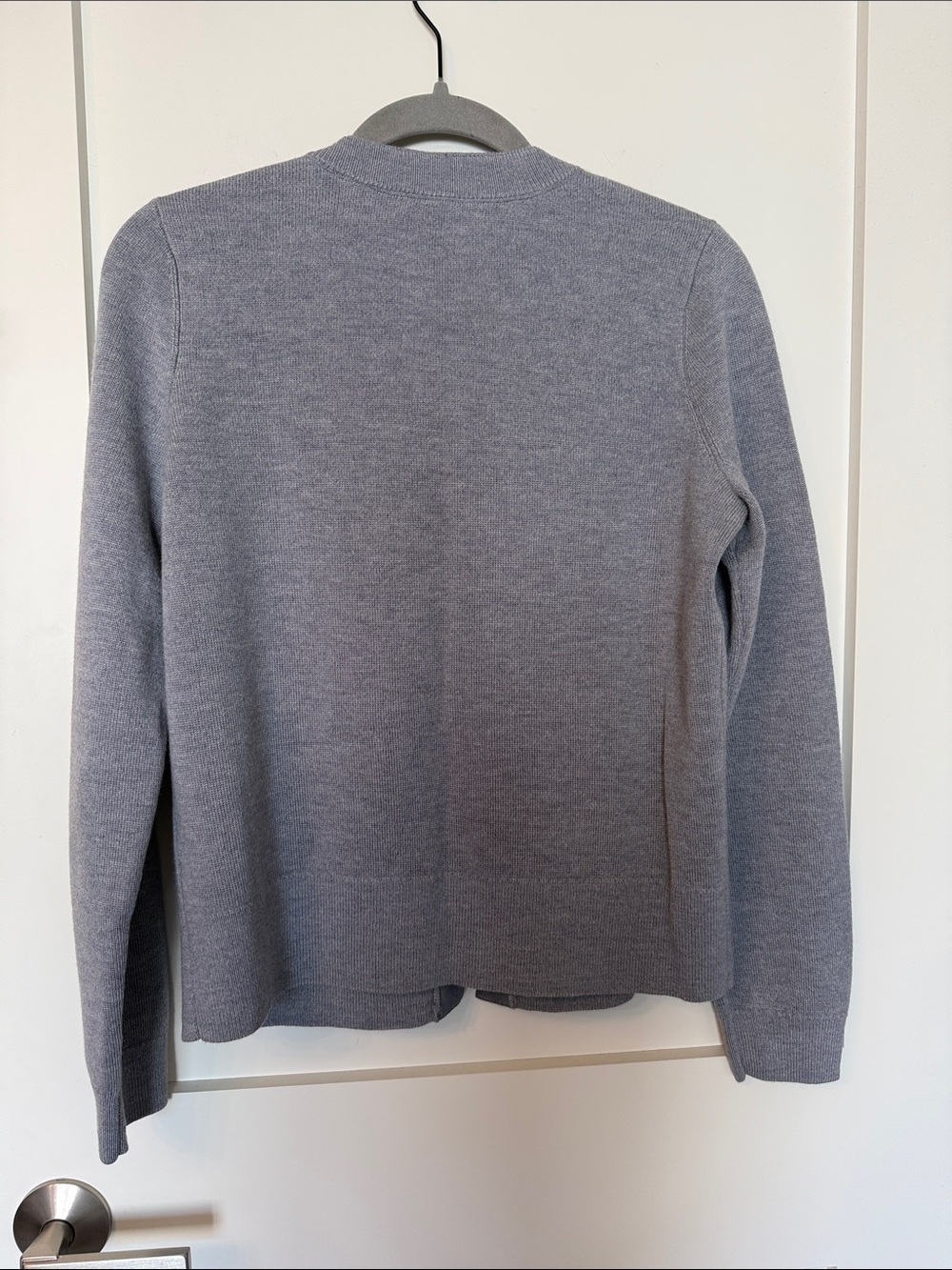 Kate Spade New York Gray Wool Cardigan with Removable Sequin Bow - L - Picture 6 of 9